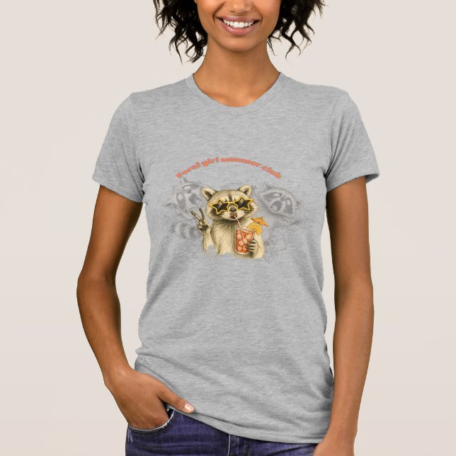Sommarlovsklubb för vilda flickor t shirt (Framsida)