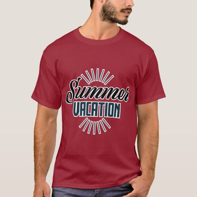 “Sommarlovsvibbar” Tryckt T-Shirt – Perfekt för (Framsida)