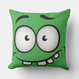 Sommarlustig och ful ansikte grönt kudde