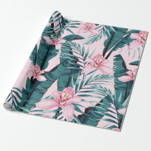 Sommarmålning i tropik sömlös mönster med hand presentpapper