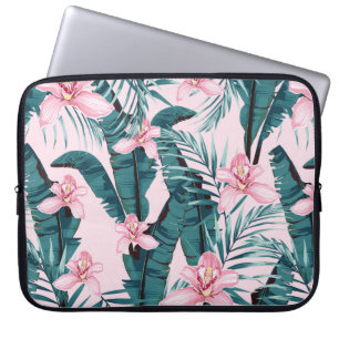 Sommarmålning i tropik sömlös mönster med handflat laptop fodral