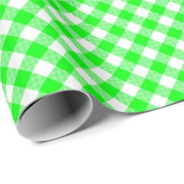 Sömmarmatchning: Grönt i White Gingham Wrapping Pa Presentpapper