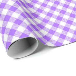Sömmarmatchning: Lila n White Gingham Wrapping Pap Presentpapper