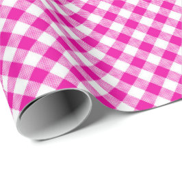Sömmarmatchning: Rosa och White Gingham Wrapping P Presentpapper