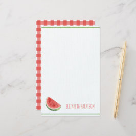 Sommarmelon och röd rutig gingham brevpapper
