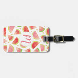 Sommarmelon Slices & Guld Heart Mönster Bagagebricka