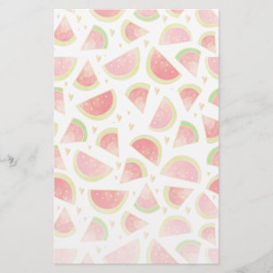 Sommarmelon Slices & Guld Heart Mönster Brevpapper