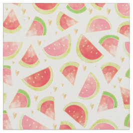 Sommarmelon Slices & Guld Heart Mönster Tyg