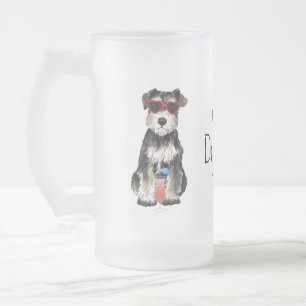 Sommarminister Schnauzer Frosted Glass Beer Mugg