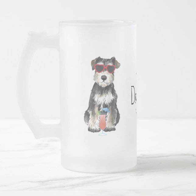 Sommarminister Schnauzer Frosted Glass Beer Mugg (Vänster)