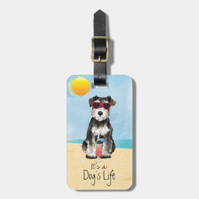 Sommarminister Schnauzer Luggage Tag Bagagebricka (Vertikal Framsida)