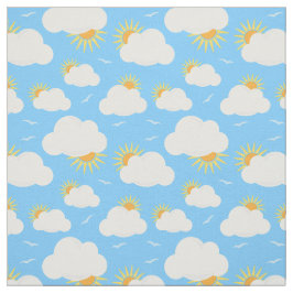 Sommarmoln och solsken Himmel Blue Patterned Tyg