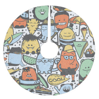 Sommarmonster, färglös, sömlös mönster julgransmatta borstad polyester