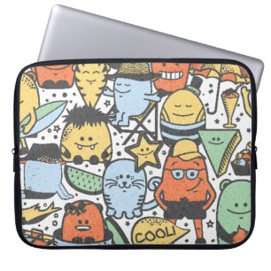 Sommarmonster, färglös, sömlös mönster laptop fodral