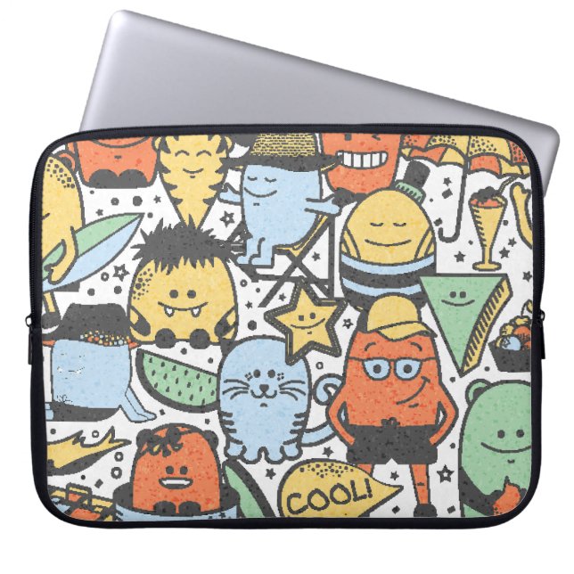 Sommarmonster, färglös, sömlös mönster laptop fodral (Framsidan)