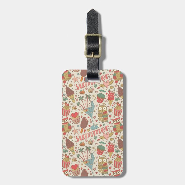 Sommarmönster med glass bagagebricka (Vertikal Framsida)