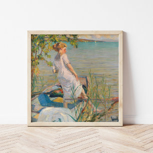 Sommarmorgon på Sjö Starnberg Edward Cucuel Poster