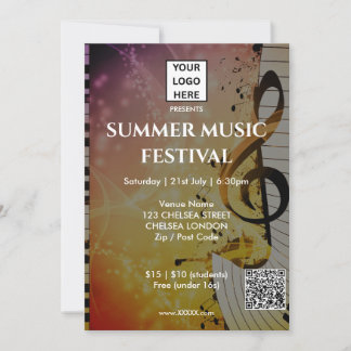 Sommarmusikfestival QR-kod och logotyp Inbjudningar