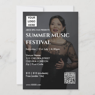 Sommarmusikfestival QR-kod och logotyp Inbjudningar