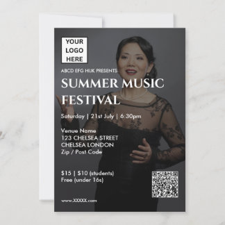 Sommarmusikfestival QR-kod och logotyp Inbjudningar