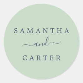 Sommarmynning och kuvert för Bröllop i marsch Runt Klistermärke