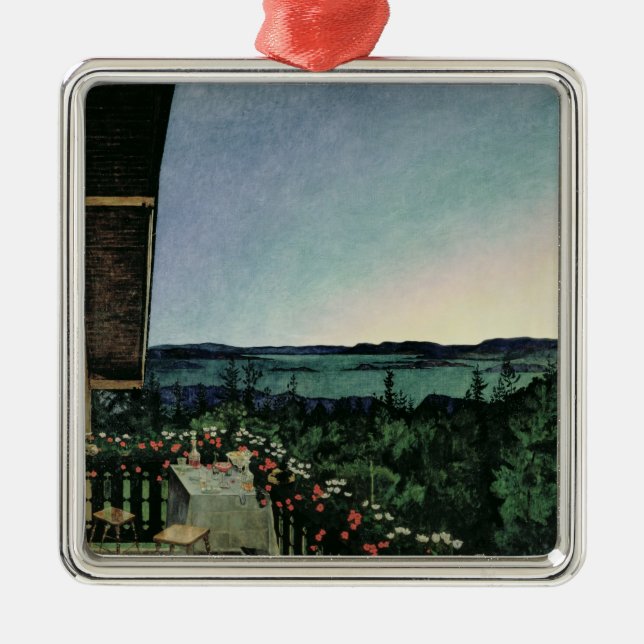 Sommarnatt, 1899 julgransprydnad metall (Framsidan)