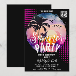 Sommarnatt Evenemang Party Bar Klubb Flyer Inbjudningar