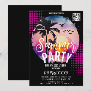 Sommarnatt Evenemang Party Bar Klubb Flyer Inbjudningar