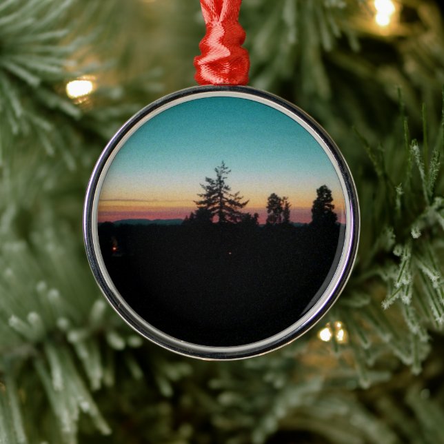 Sommarnatt i Pacific Northwest Julgransprydnad Metall (Träd)