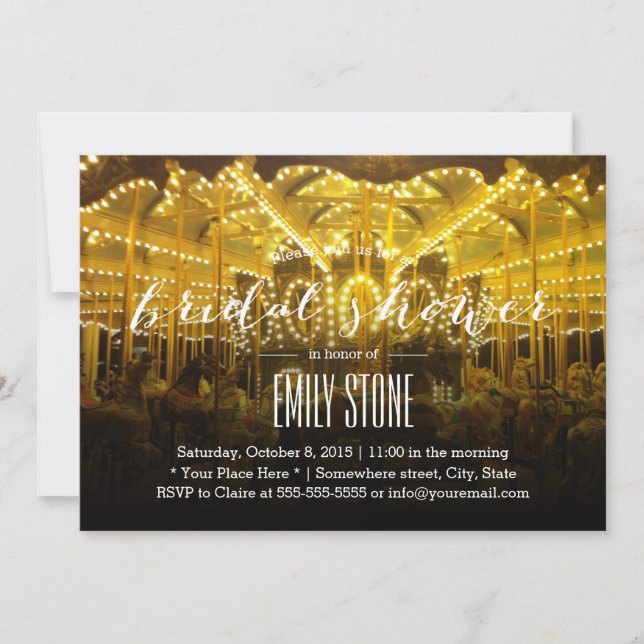 Sommarnatt Merry Go Round Möhippa Inbjudningar (Framsida)