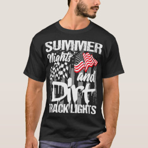 Sommarnatt och Dirt Track Ljus Sprint Tävla T Shirt