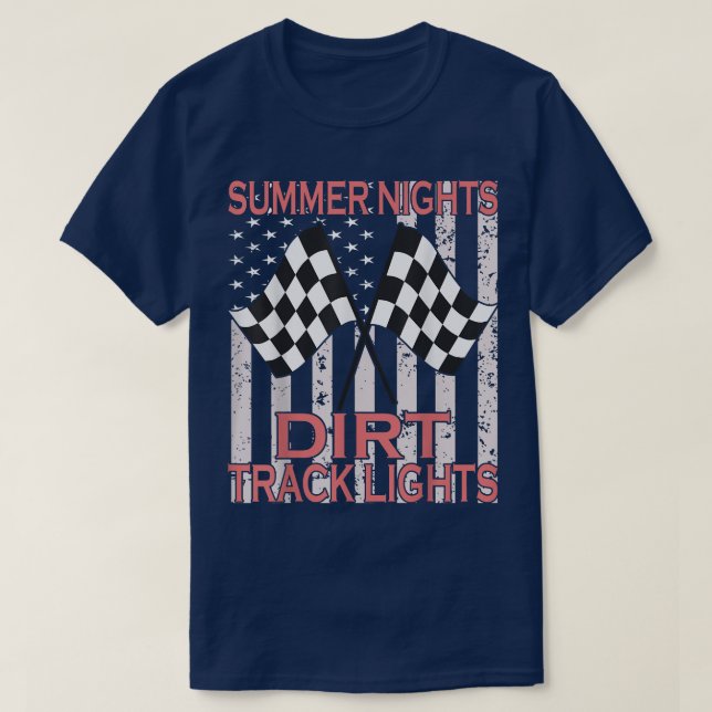 Sommarnatt och Dirt Track Ljus Tävla Dirt TR T Shirt (Design framsida)