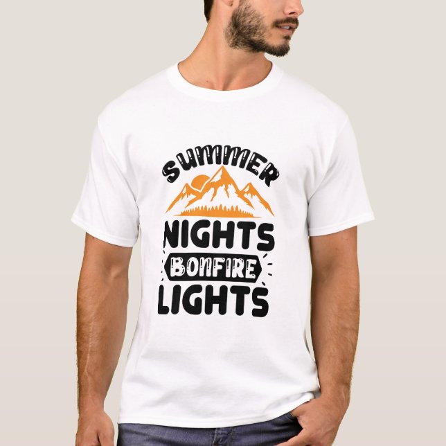 Sommarnattens brasa ljus  t shirt (Framsida)