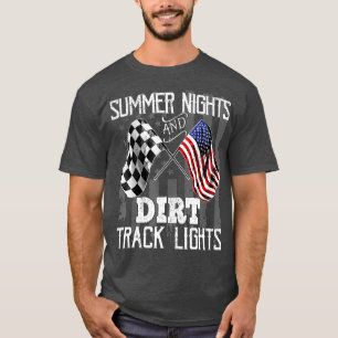 Sommarnattens Dirt Track Ljus Tävla Motocross T Shirt