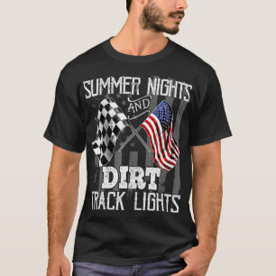 Sommarnattens Dirt Track Ljus Tävla Motocross T Shirt