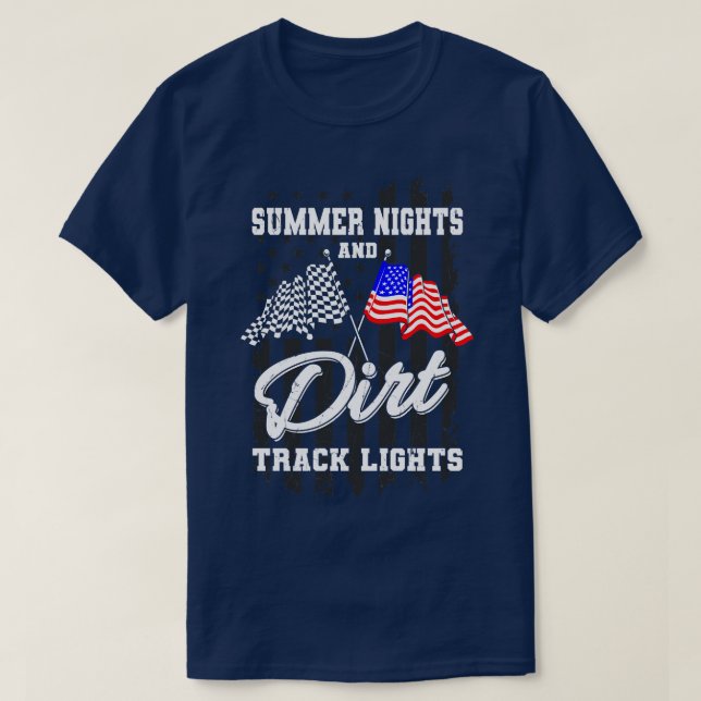 Sommarnattens Dirt Track Ljus Tävla T Shirt (Design framsida)