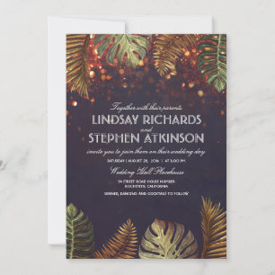 Sommarnattens Ljus Elegant Beach Wedding Inbjudningar