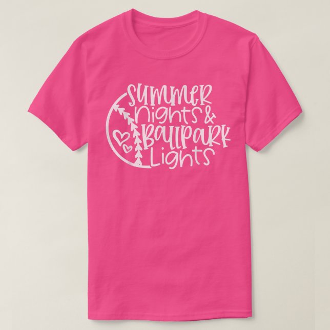 Sommarnätterna och Ballpark Ljus Women Baseball H T Shirt (Design framsida)