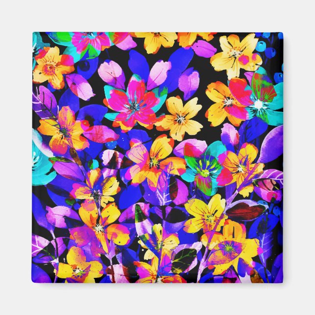 Sommarnattsblooming Garden Flowers Magnet (Framsidan)