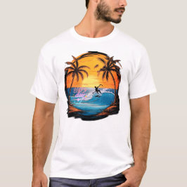 Sommarnostalgi - En Handritad Strandparadis T Shirt