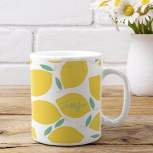 SommarNovelty Lemon-Mönster tryckt Personlig Kaffemugg