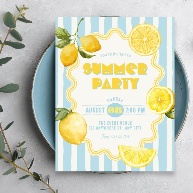 Sommarnyst kylda citron  inbjudningar (Skapare uppladdad)