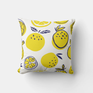 SommarOrangar: Snyggt Fruit Mönster. Kudde