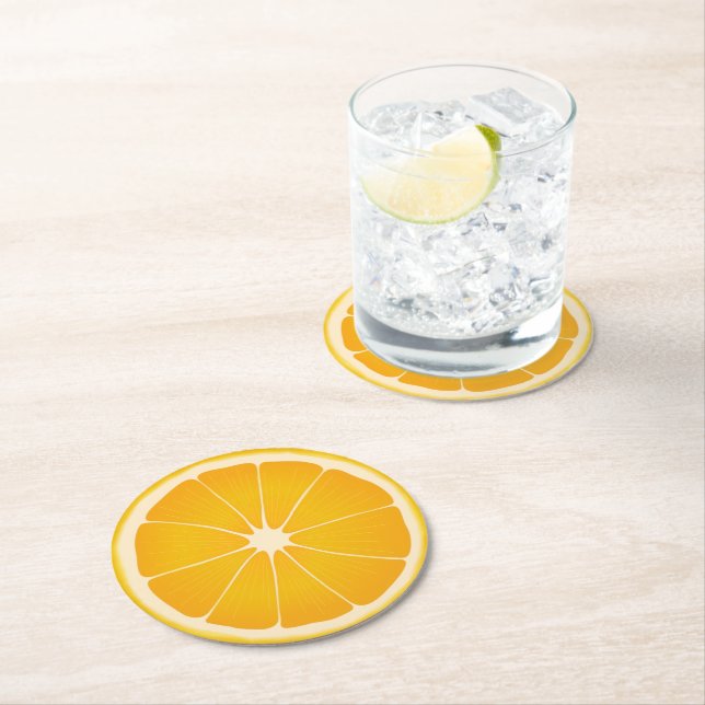 SommarOrange Citrus Underlägg Papper Rund (Insitu)