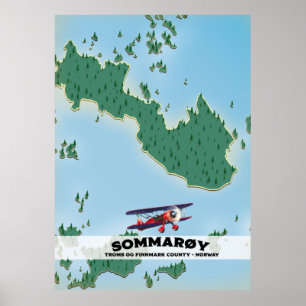 Sommarøy Norge researrangemang karta Poster