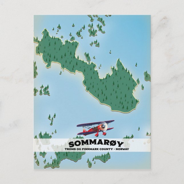 Sommarøy Norge reseposter karta Vykort (Framsida)