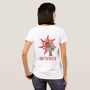 Sommarpalmer Sol Retro Tropisk T Shirt