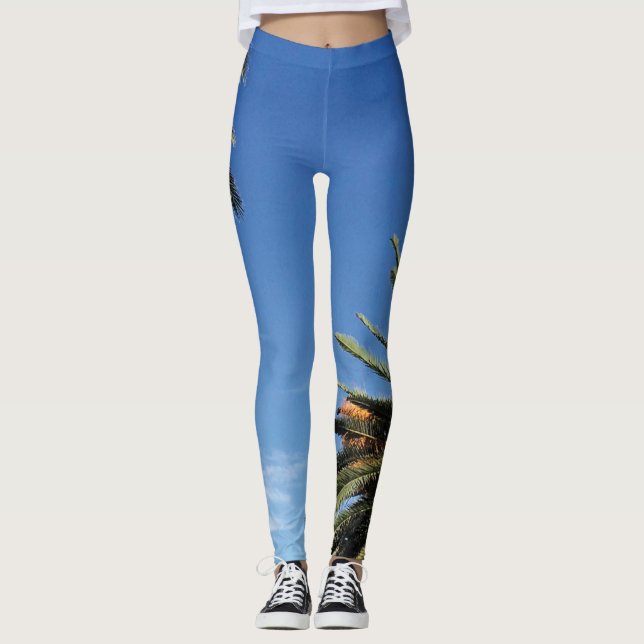 Sommarpalmträd Leggings (Framsida)