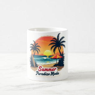 Sommarparadis-läge Retro strandmugg Kaffemugg