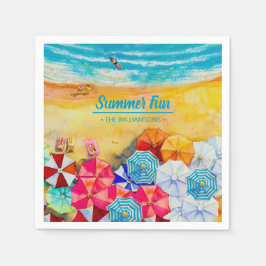 Sommarparaplyer på Sand Pappersservett